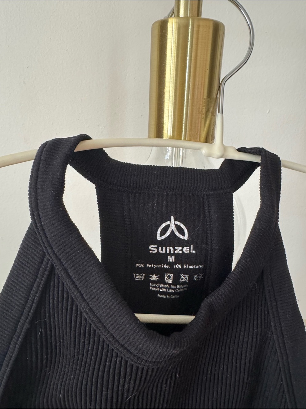 Black Ribbed High-Neck Tank Top - Picture 2 of 3